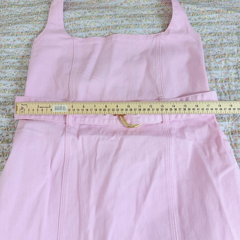 NEW Barbie x Show Me Your Mumu Duncan Halter Dress Pink Denim Mini XXL - Picture 14 of 15